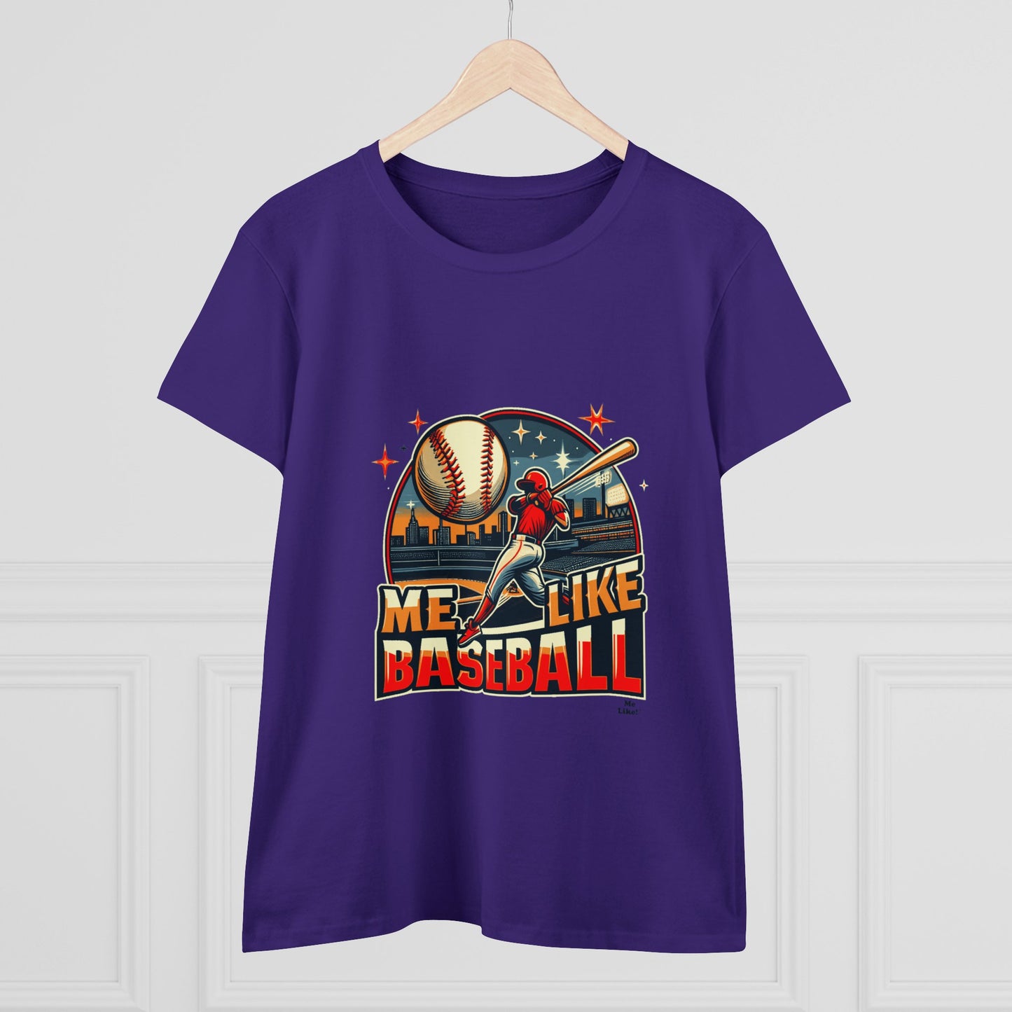 Me Like Baseball! - Women's Heavy Cotton Tee - (Baseball #1)