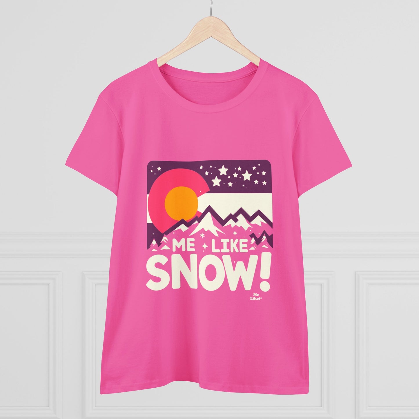 Me Like Snow! - Women's Heavy Cotton Tee - (Snow Colorado #1)