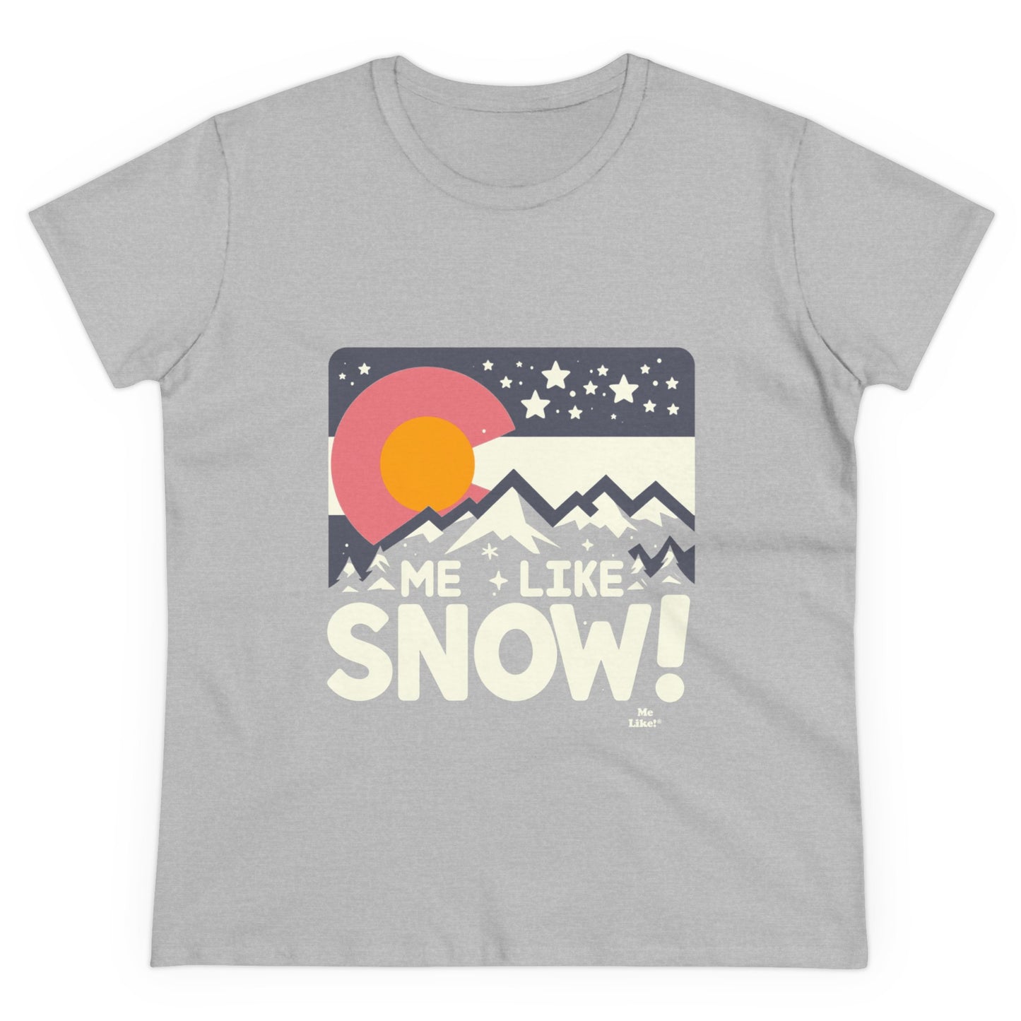 Me Like Snow! - Women's Heavy Cotton Tee - (Snow Colorado #1)