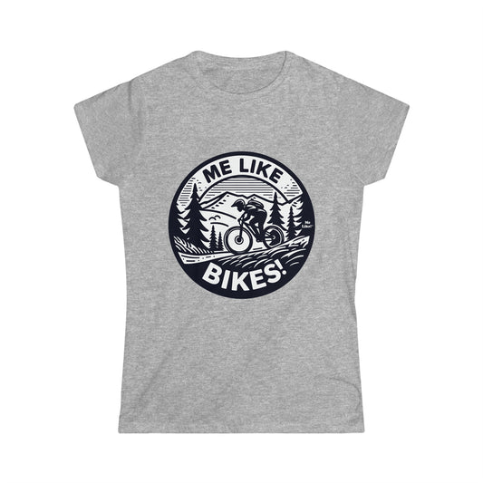 Me Like Bikes! - Women's Softstyle Tee - (Mountain Bike #4)