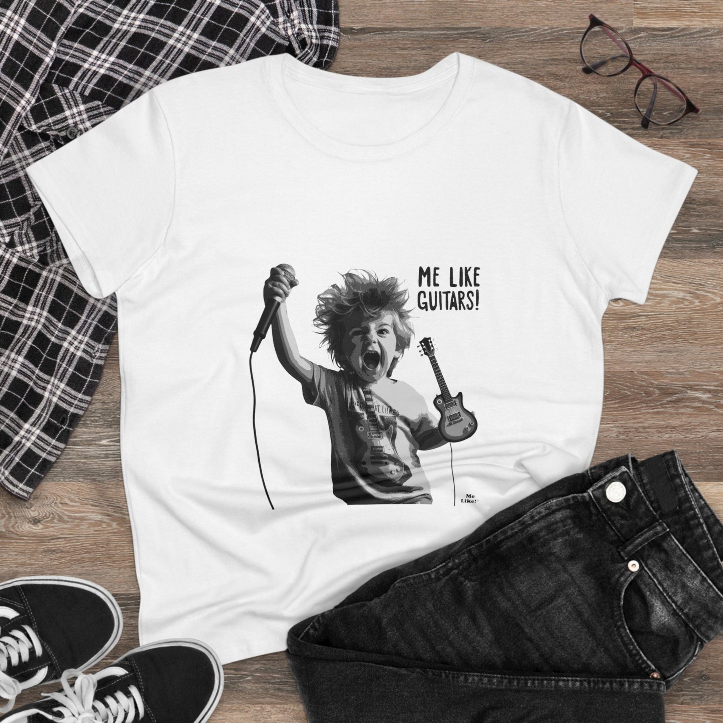 Me Like Guitars! - Women's Cotton Tee - Punk #2