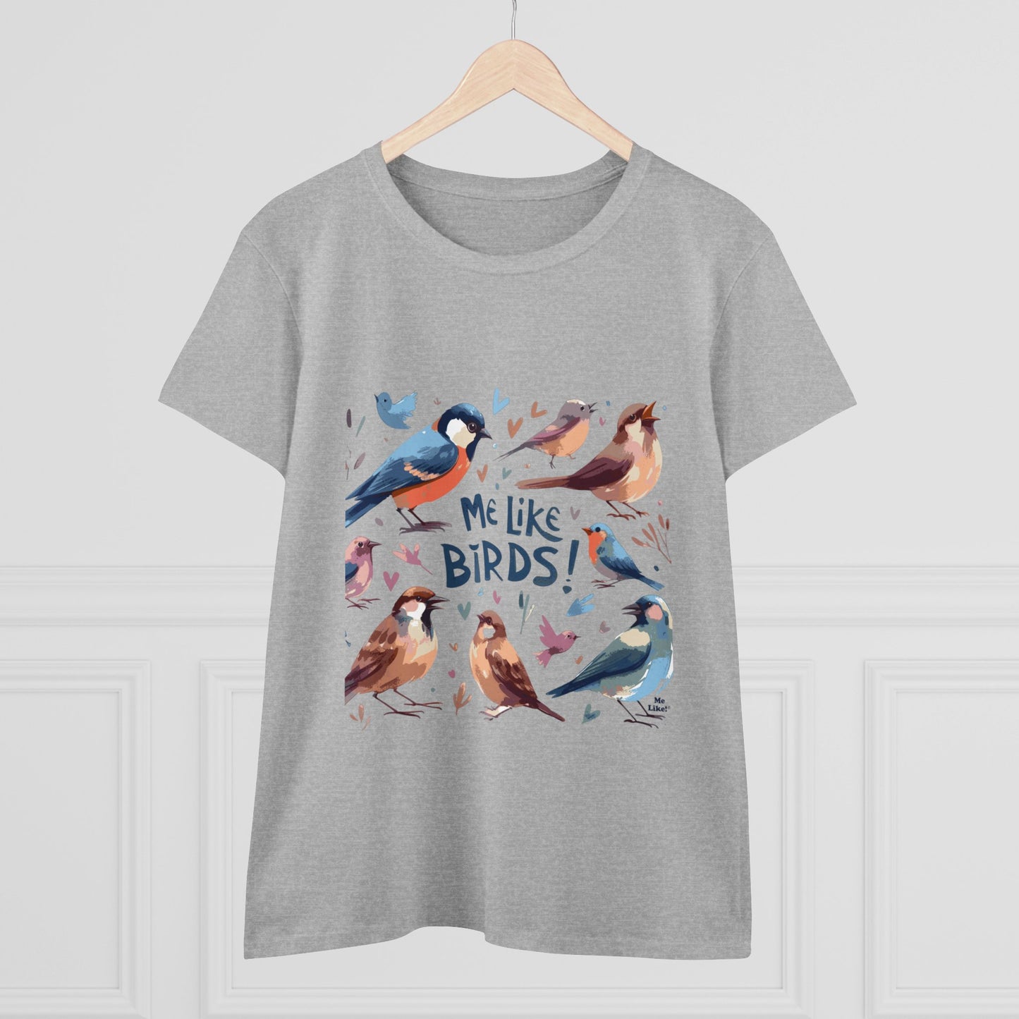 Me Like Birds! - Women's Heavy Cotton Tee - (Birds #2)