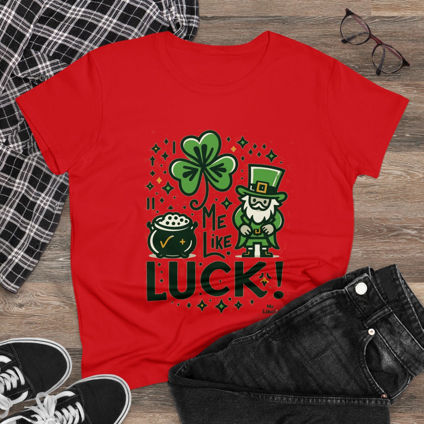 Me Like Luck! - Women's Heavy Cotton Tee - (St. Patrick's Day #4)