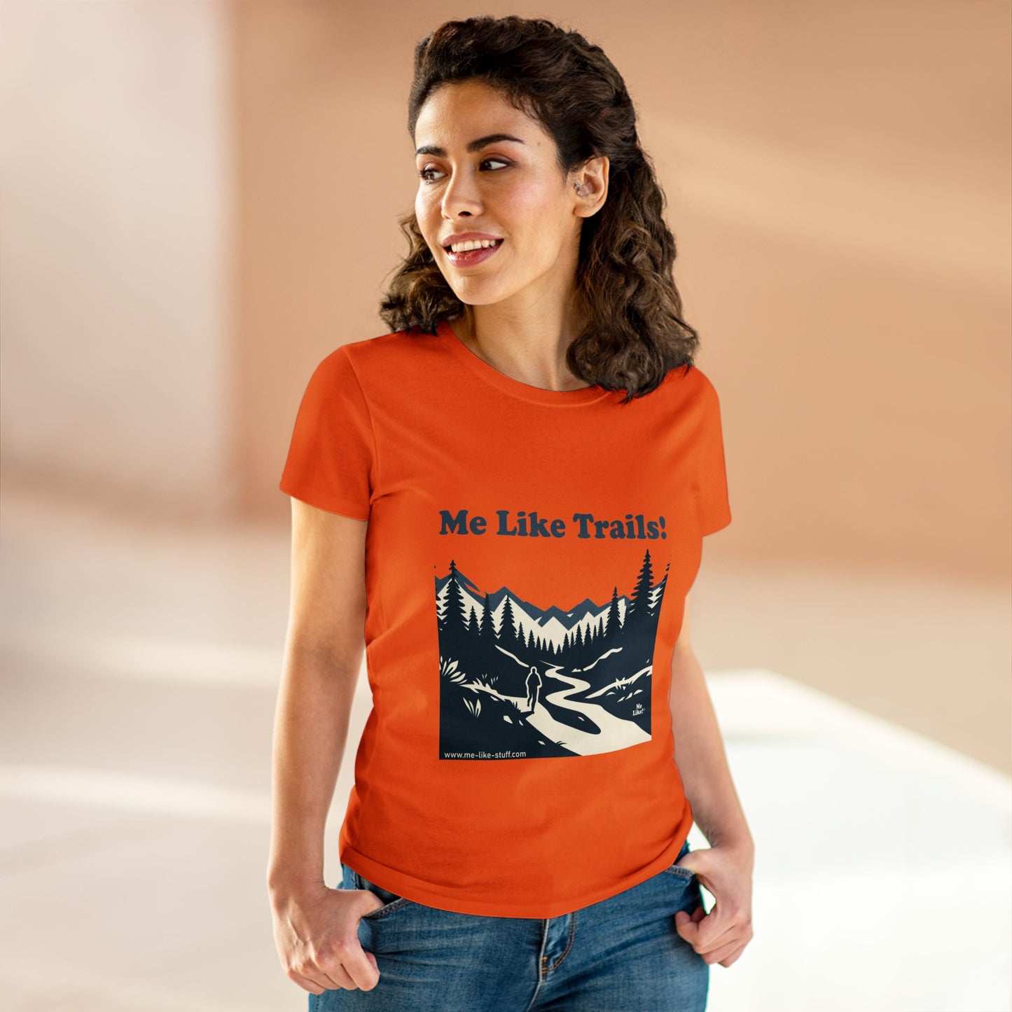 Women's Heavy Cotton Tee - Me Like Trails! (#1)