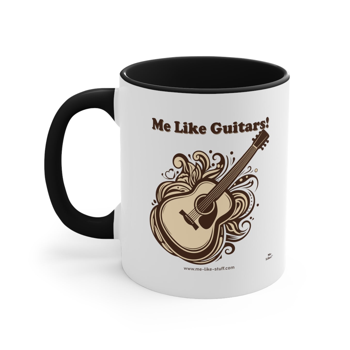 Accent Coffee Mug, 11oz - Me Like Guitars! (Acoustic #1)