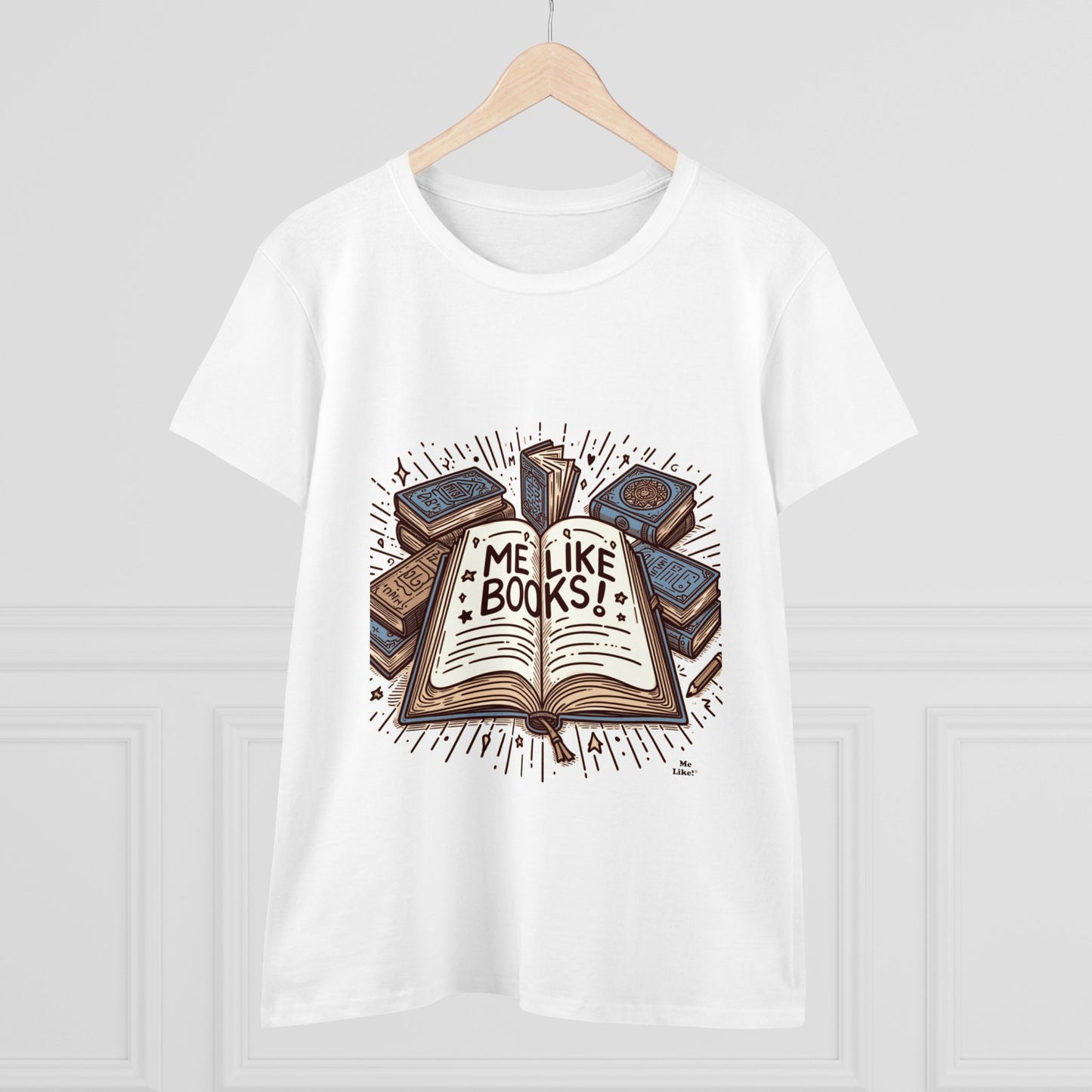 Me Like Books! - Women's Heavy Cotton Tee - (Books #1)