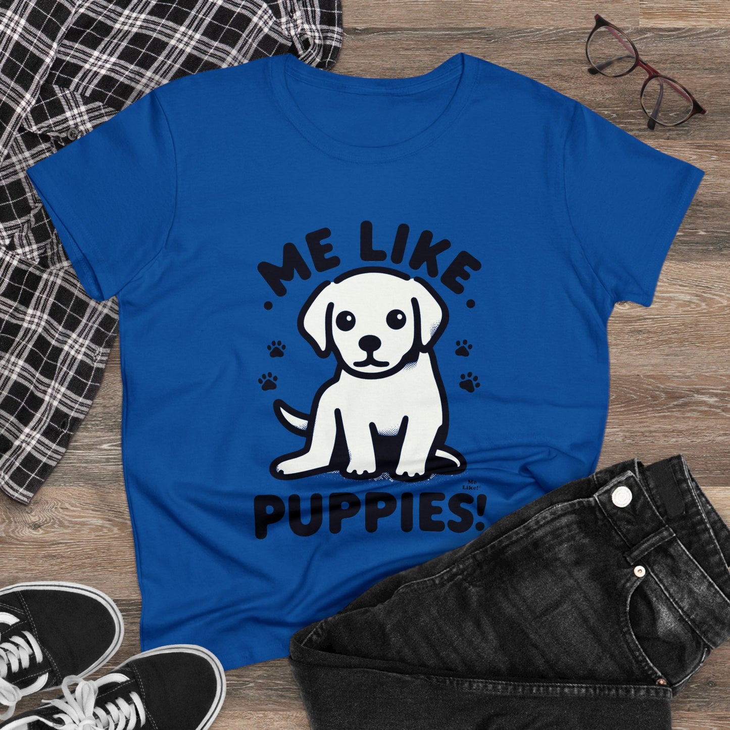 Me Like Puppies! - Women's Heavy Cotton Tee - (#3)