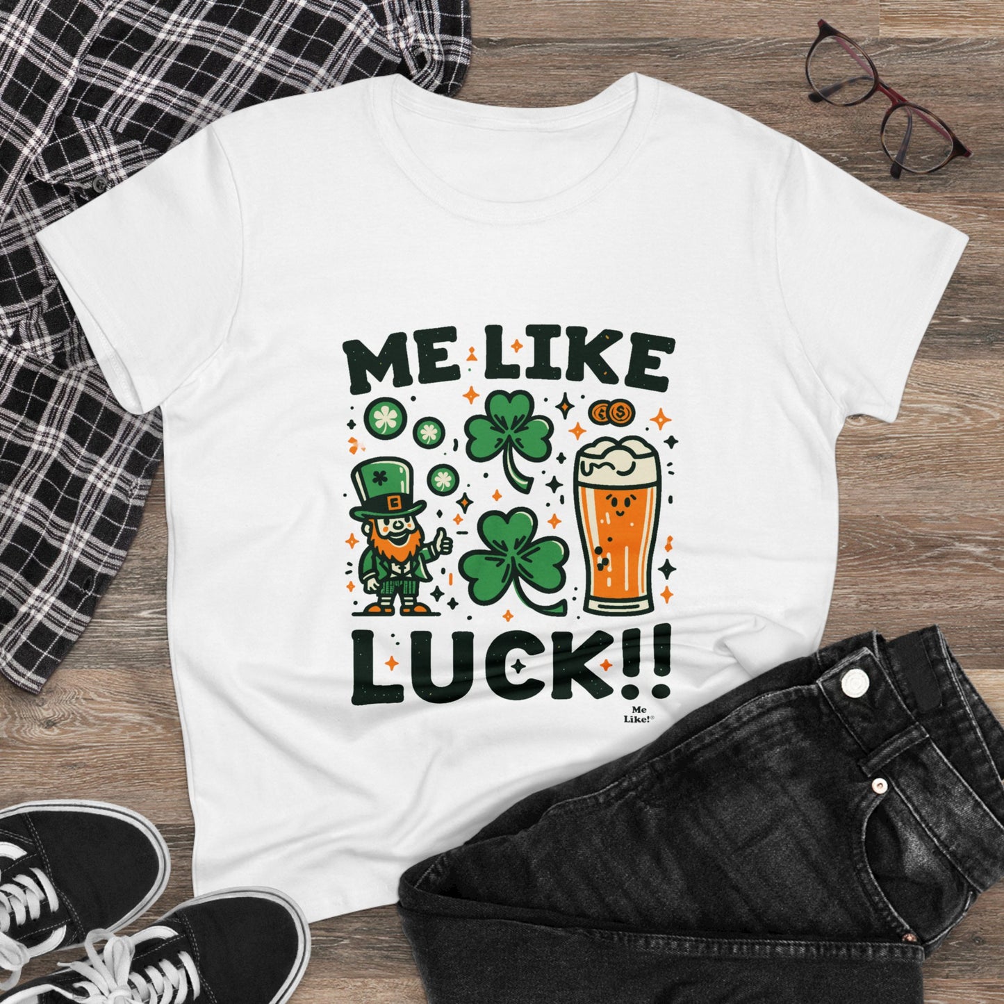 Me Like Luck! - Women's Heavy Cotton Tee - (St. Patrick's Day #3)