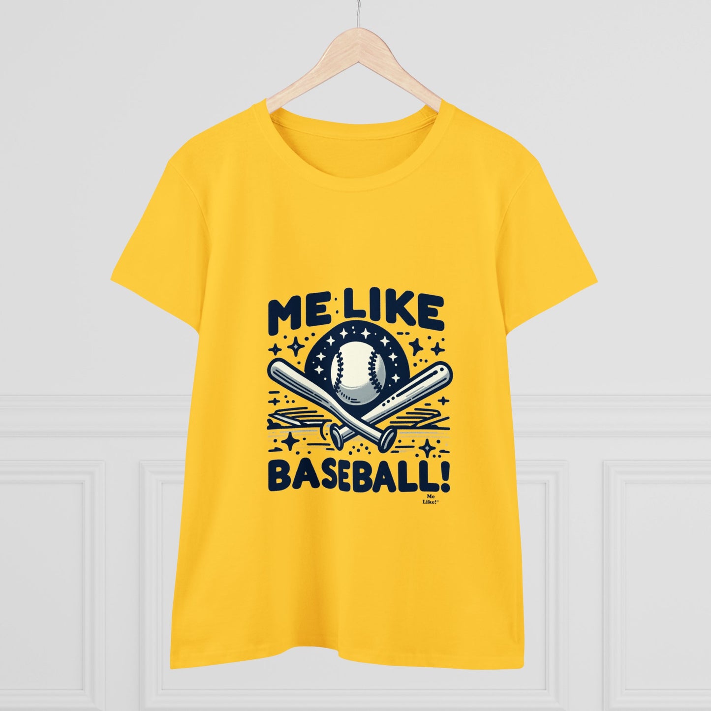 Me Like Baseball! - Women's Heavy Cotton Tee - (Baseball #2)