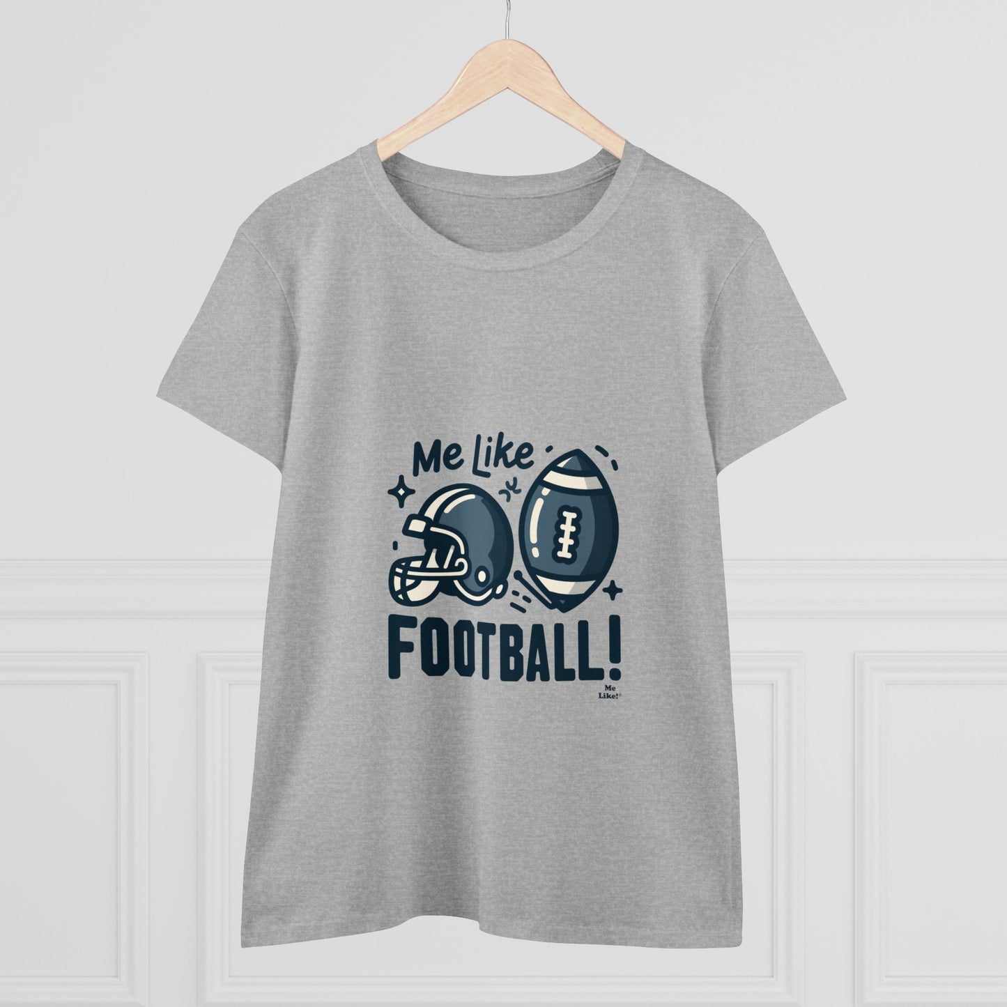 Me Like Football! - Women's Heavy Cotton Tee - (Football #3)