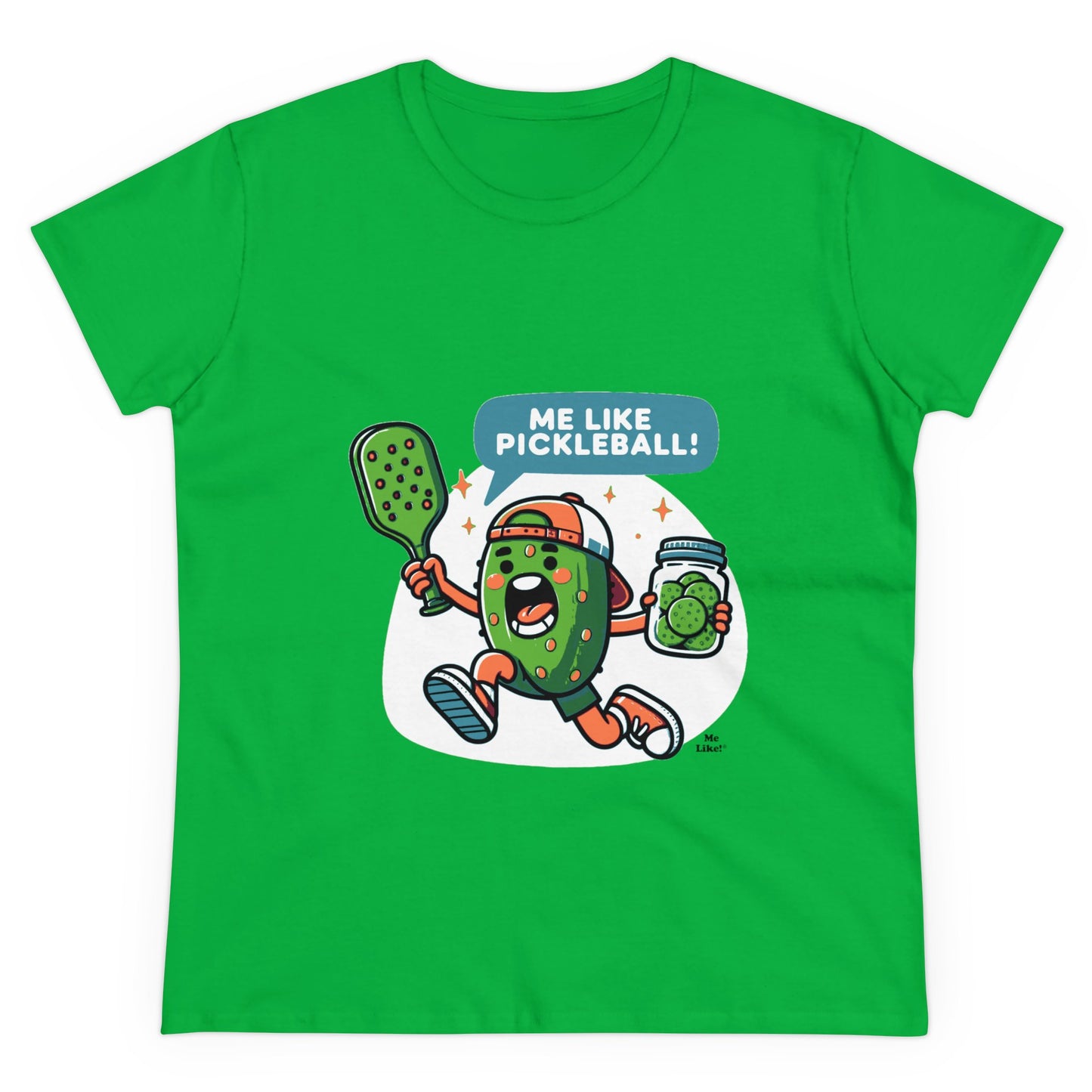 Me Like Pickleball! - Women's Heavy Cotton Tee - (Pickleball #2)