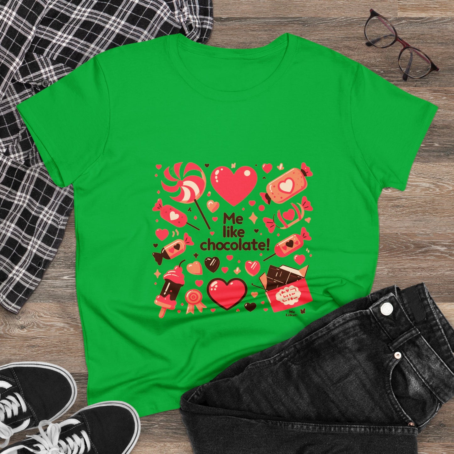 Me Like Chocolate! - Women's Heavy Cotton Tee - (Chocolate #2)