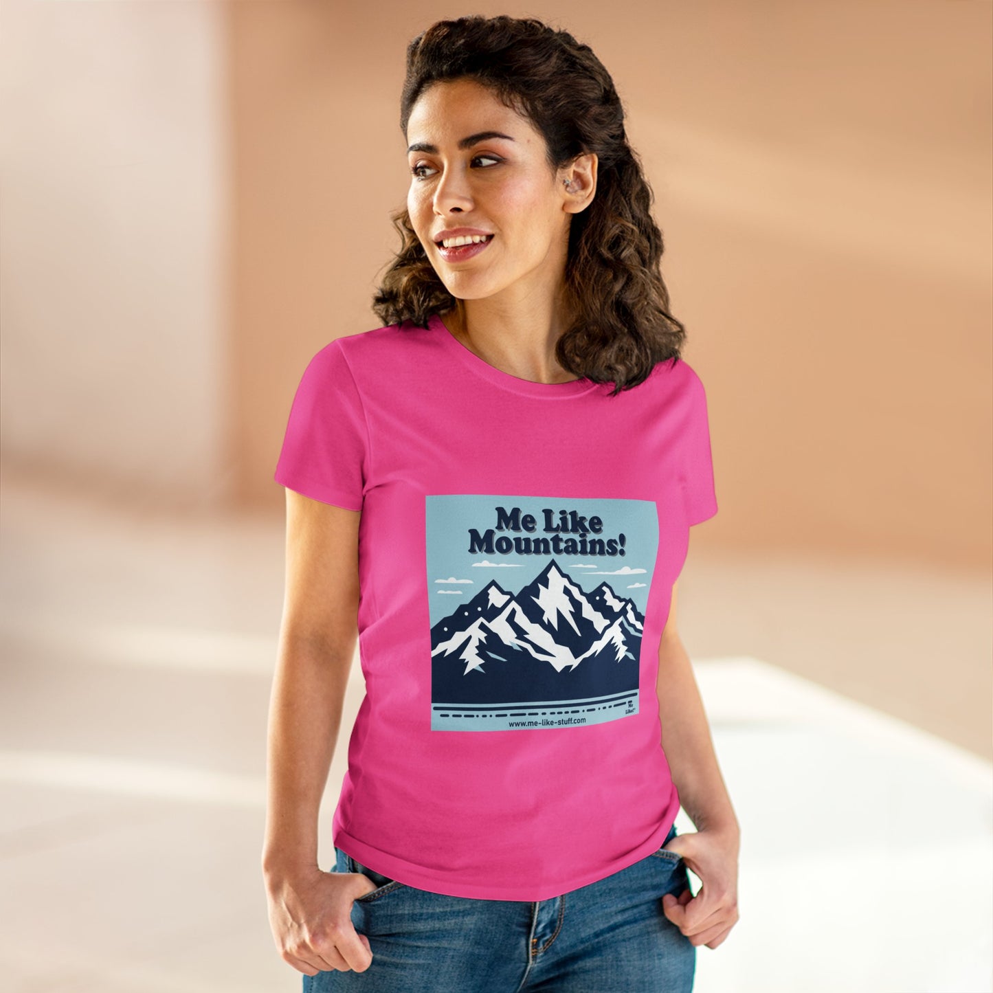 Women's Heavy Cotton Tee - Me Like Mountains! (#2)