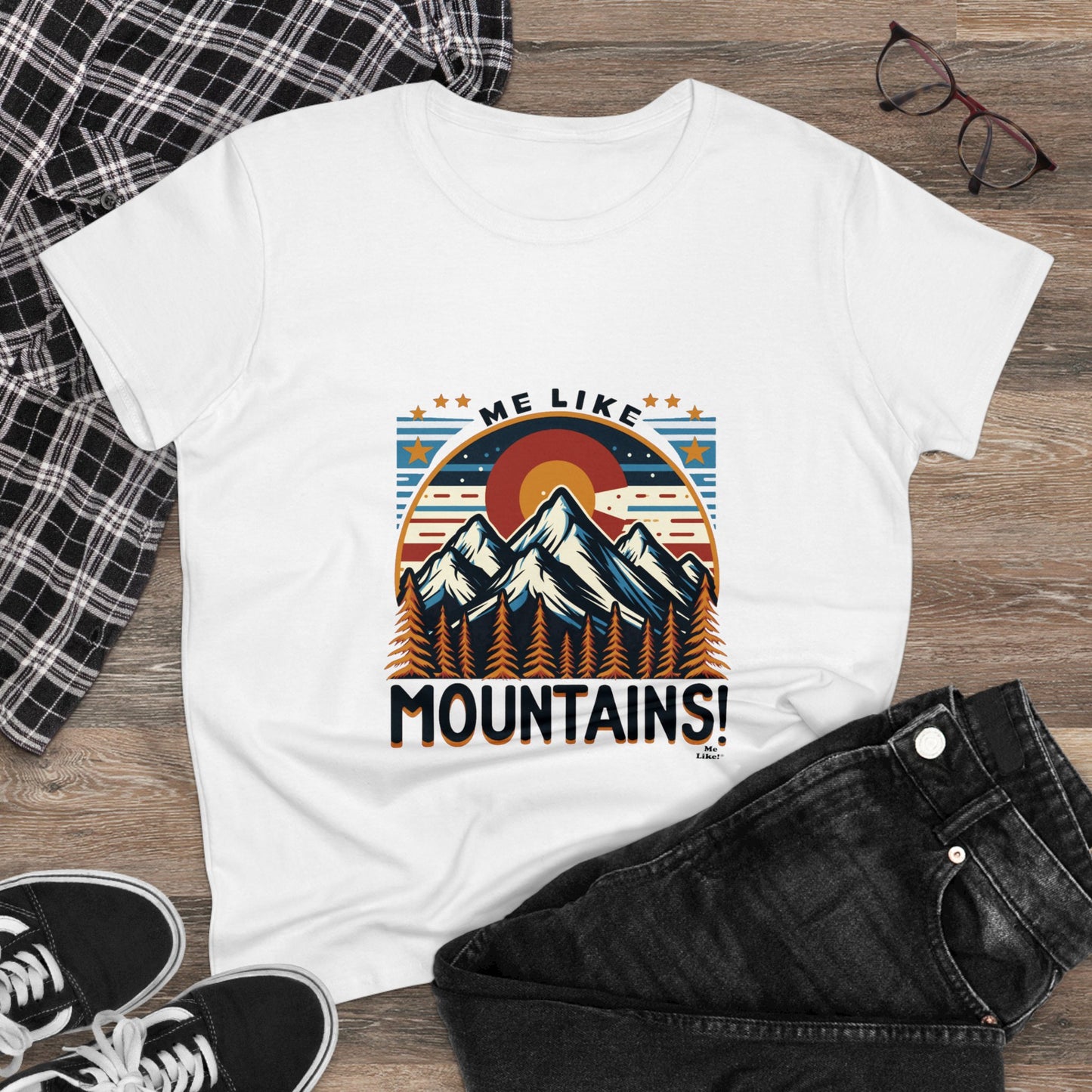 Me Like Mountains! - Women's Heavy Cotton Tee - (Mountains #5)