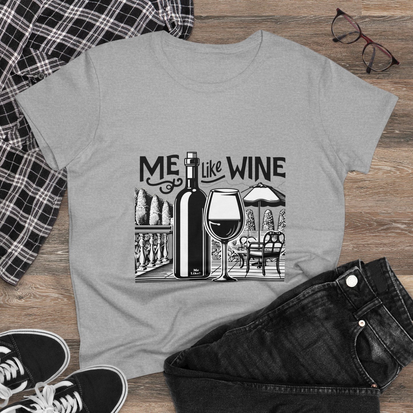 Women's Heavy Cotton Tee - Me Like Wine! (#3)