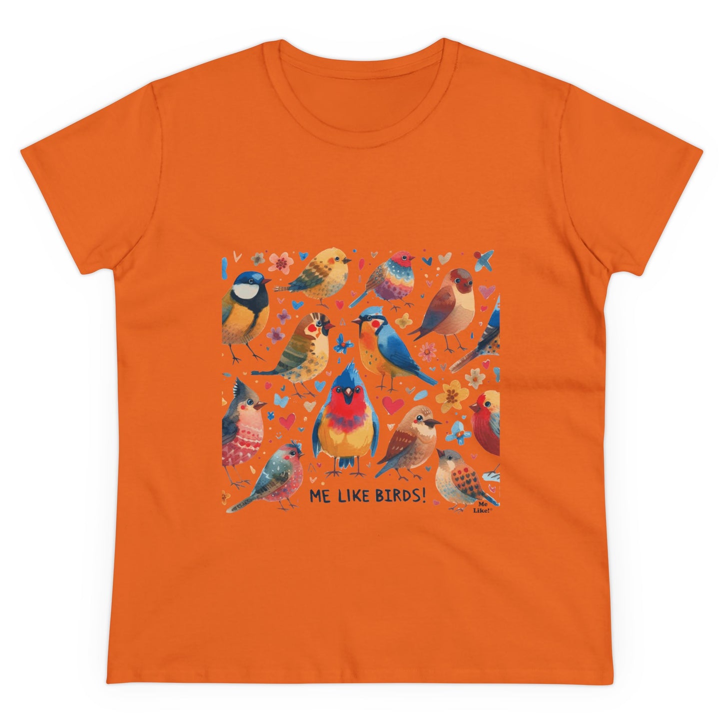 Me Like Birds! - Women's Heavy Cotton Tee - (Birds #1)