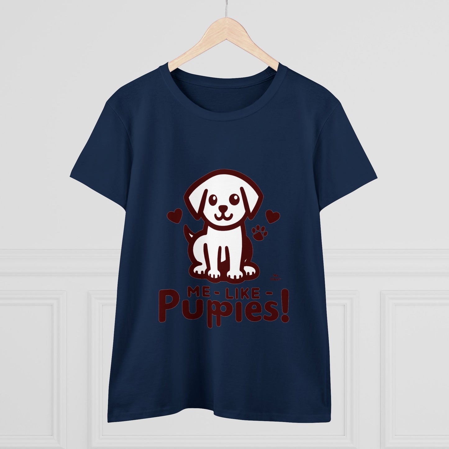 Me Like Puppies! - Women's Heavy Cotton Tee - (#1)