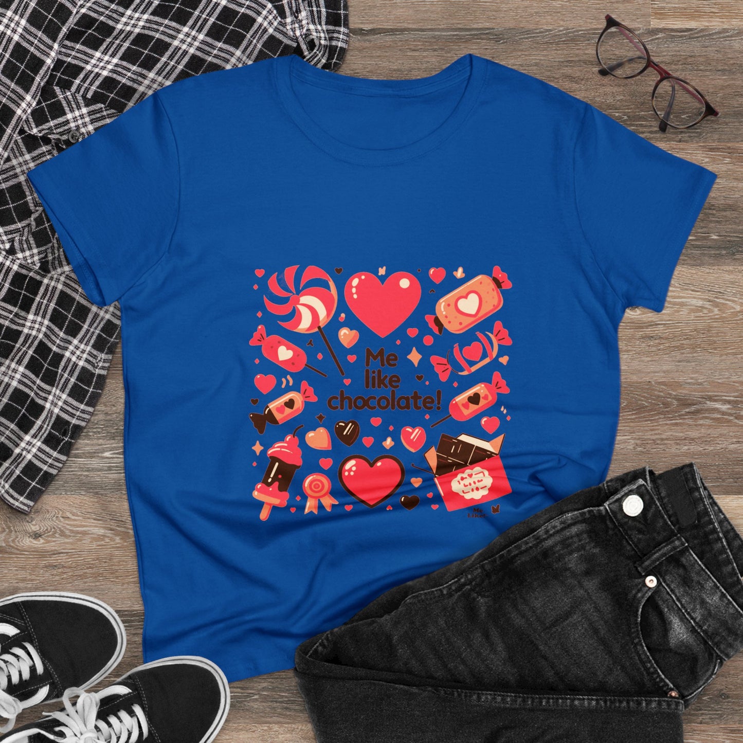 Me Like Chocolate! - Women's Heavy Cotton Tee - (Chocolate #2)