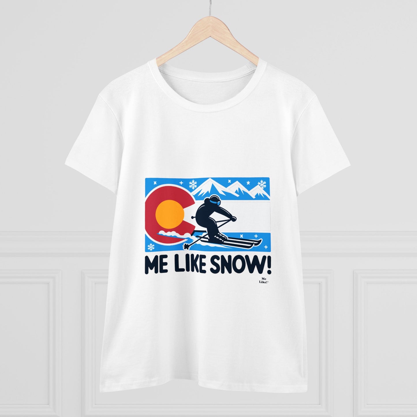 Me Like Snow! - Women's Heavy Cotton Tee - (Ski Colorado #1)