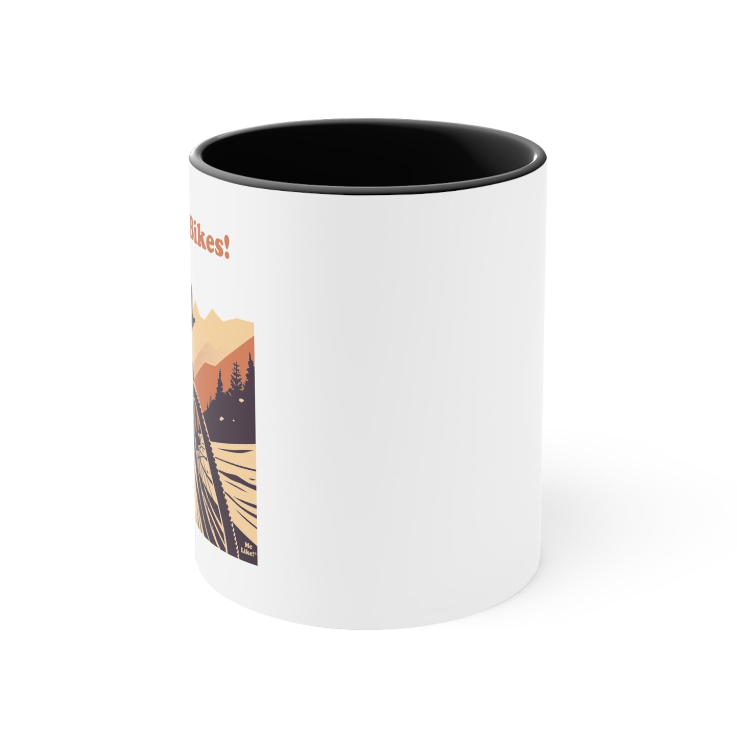Accent Coffee Mug, 11oz - Me Like Bikes! (Mountain Bike #2)