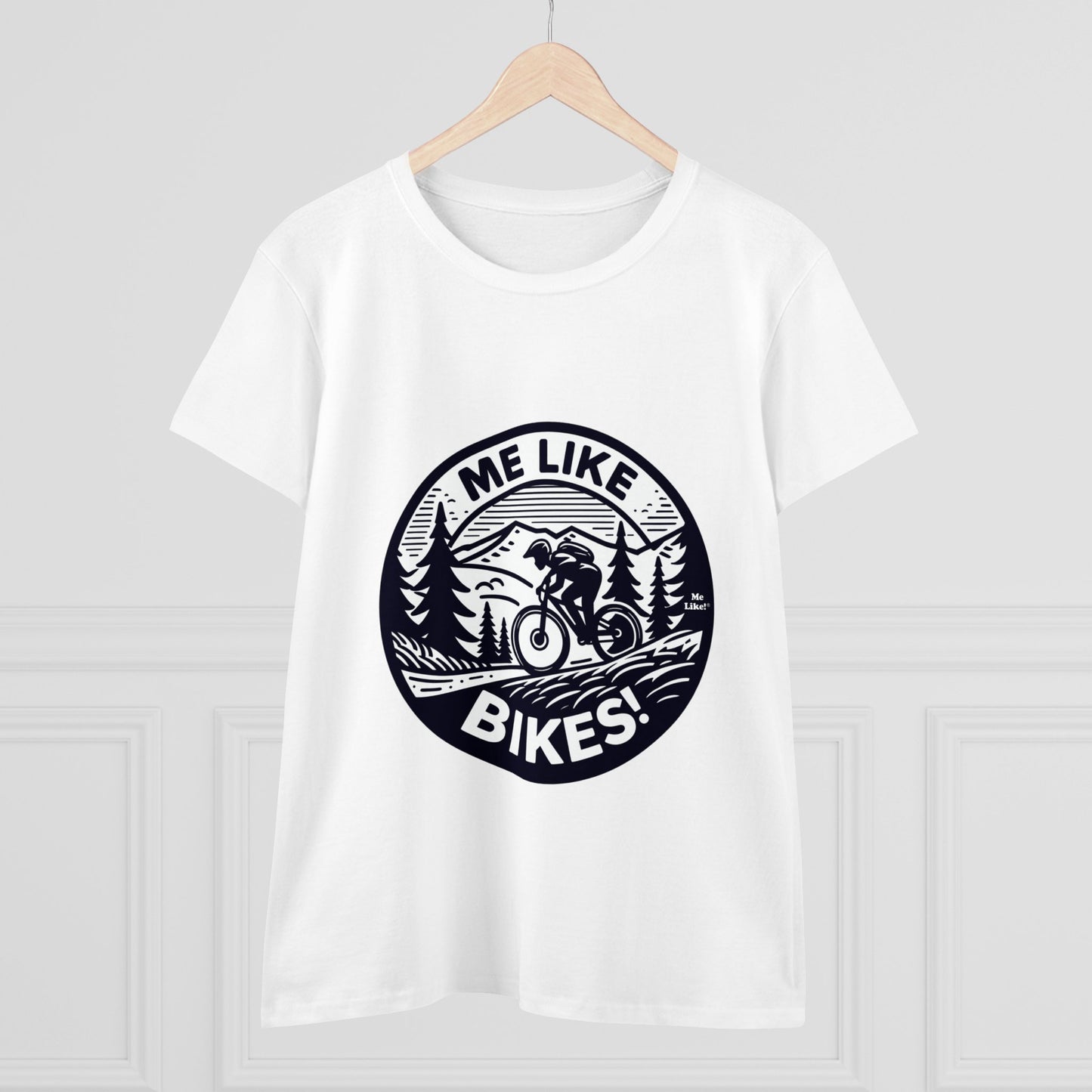 Me Like Bikes! - Women's Heavy Cotton Tee - (Mountain Bike #4)