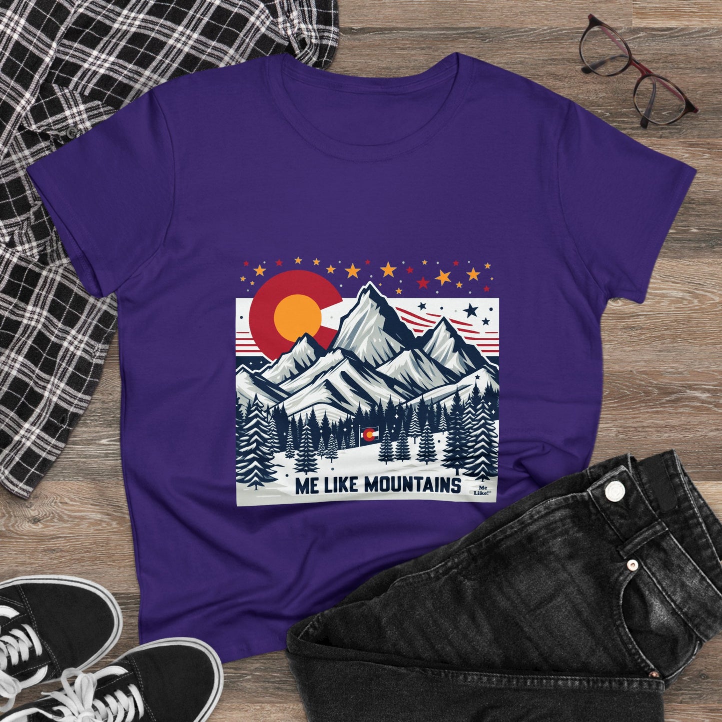 Me Like Mountains! - Women's Heavy Cotton Tee - (Mountains #6)