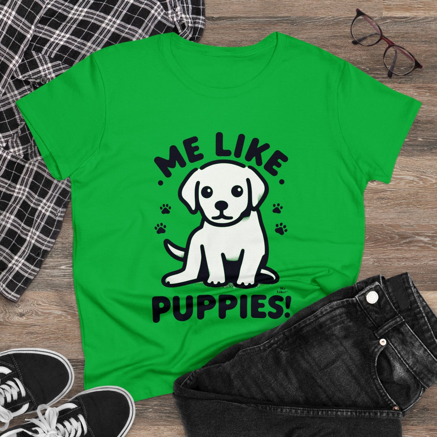 Me Like Puppies! - Women's Heavy Cotton Tee - (#3)