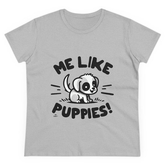 Me Like Puppies! - Women's Heavy Cotton Tee - (#2)