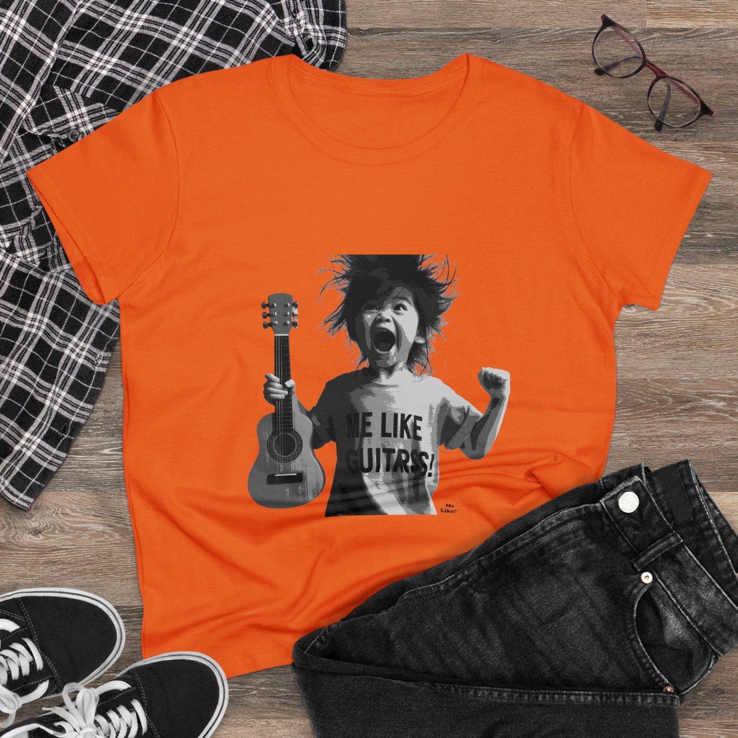 Me Like Guitars! - Women's Cotton Tee - Punk #1