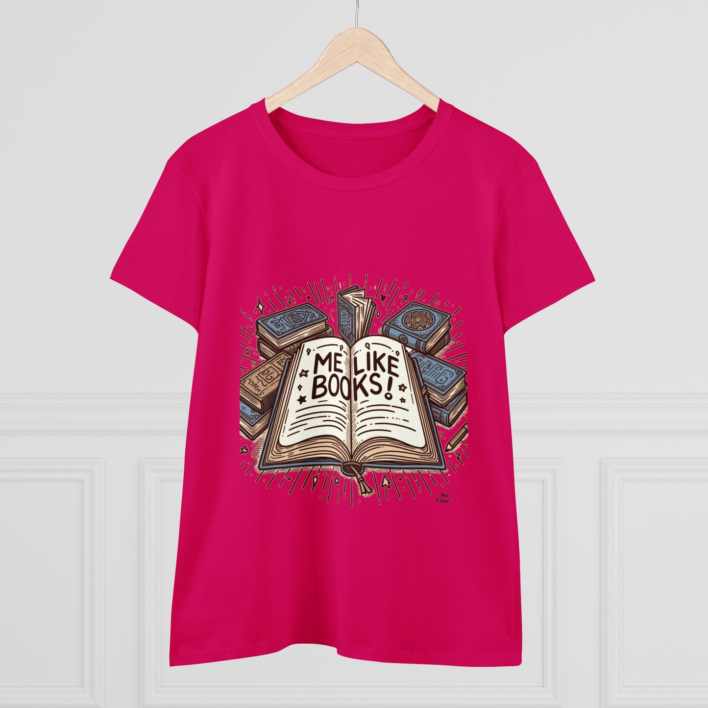 Me Like Books! - Women's Heavy Cotton Tee - (Books #1)