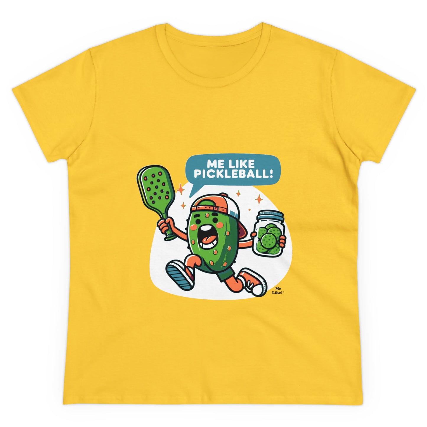 Me Like Pickleball! - Women's Heavy Cotton Tee - (Pickleball #2)