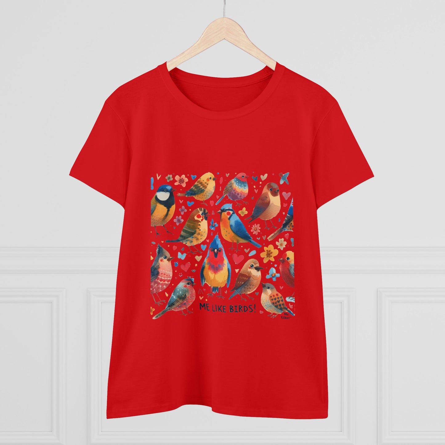 Me Like Birds! - Women's Heavy Cotton Tee - (Birds #1)