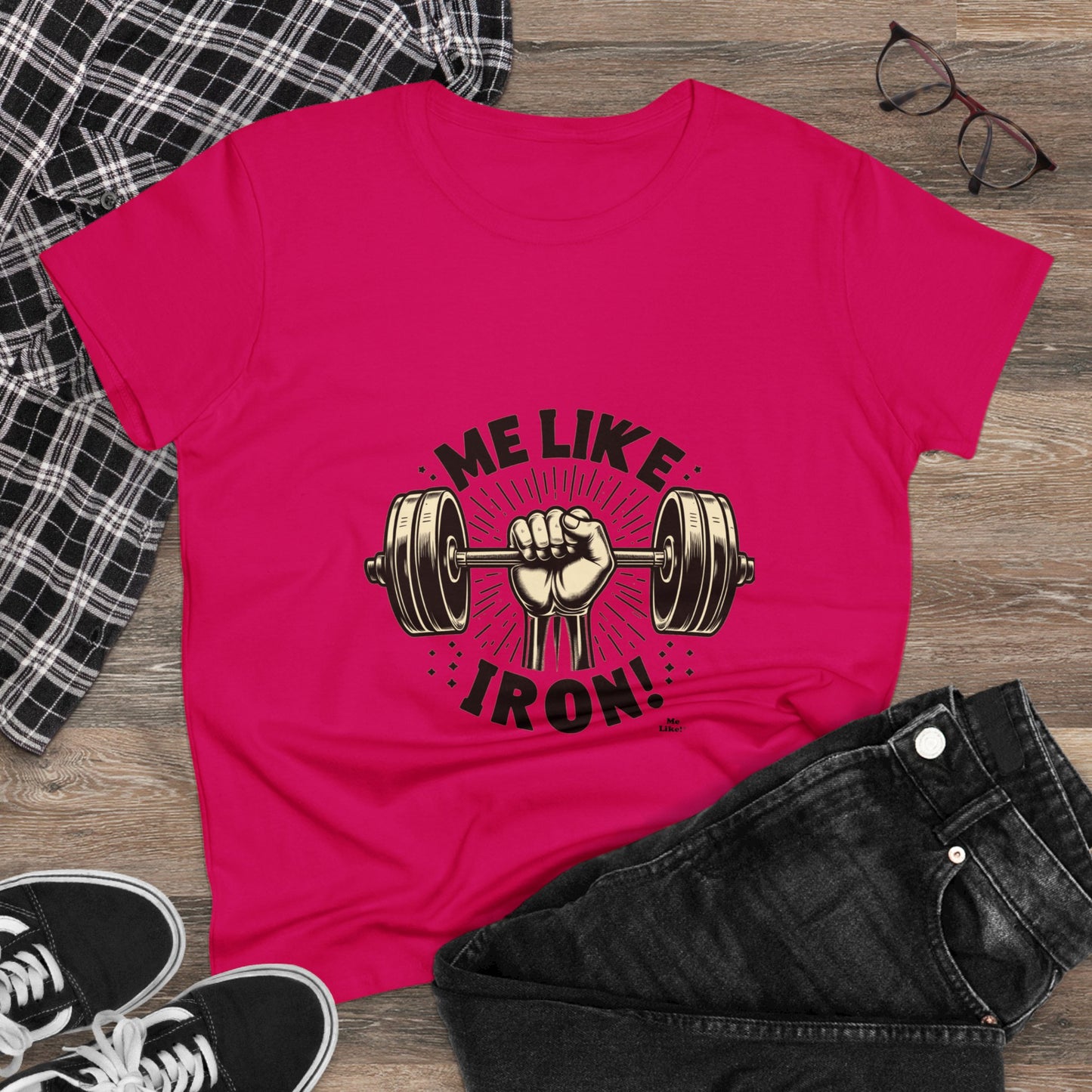 Me Like Iron! - Women's Heavy Cotton Tee - (Weightlifting #1)