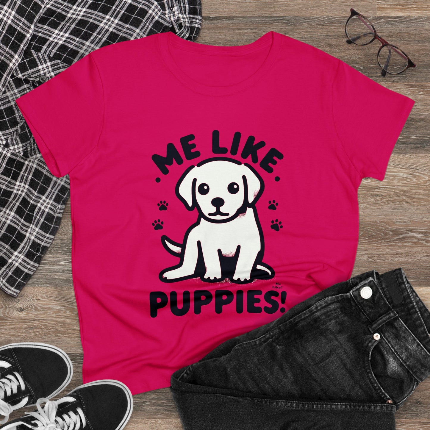 Me Like Puppies! - Women's Heavy Cotton Tee - (#3)