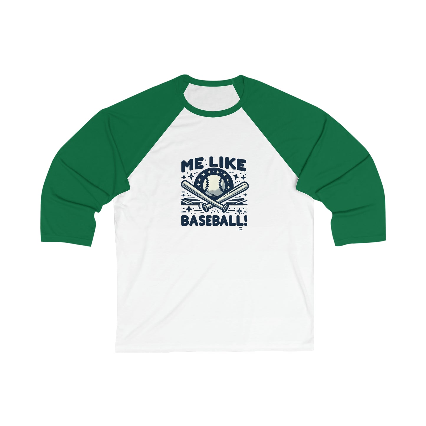 Me Like Baseball! - Unisex 3\4 Sleeve Baseball Tee - (Baseball #2)