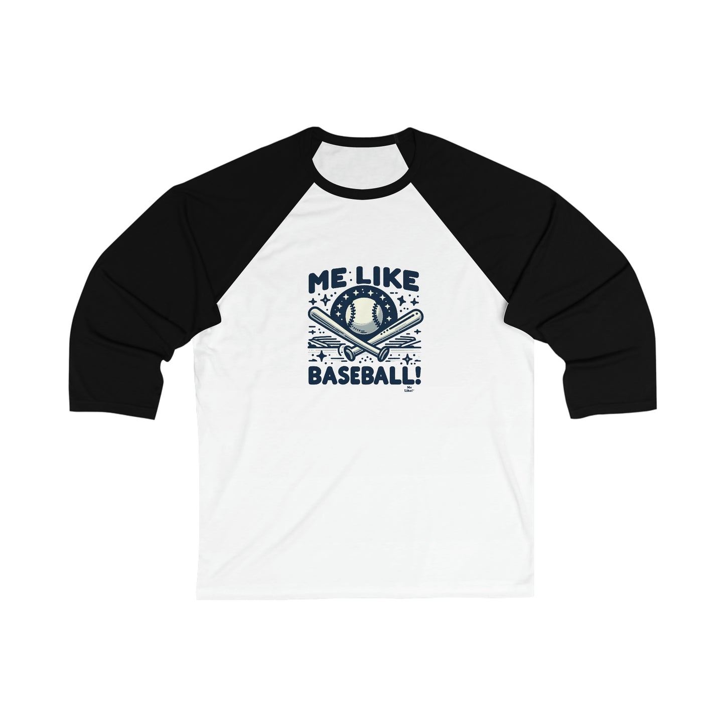 Me Like Baseball! - Unisex 3\4 Sleeve Baseball Tee - (Baseball #2)