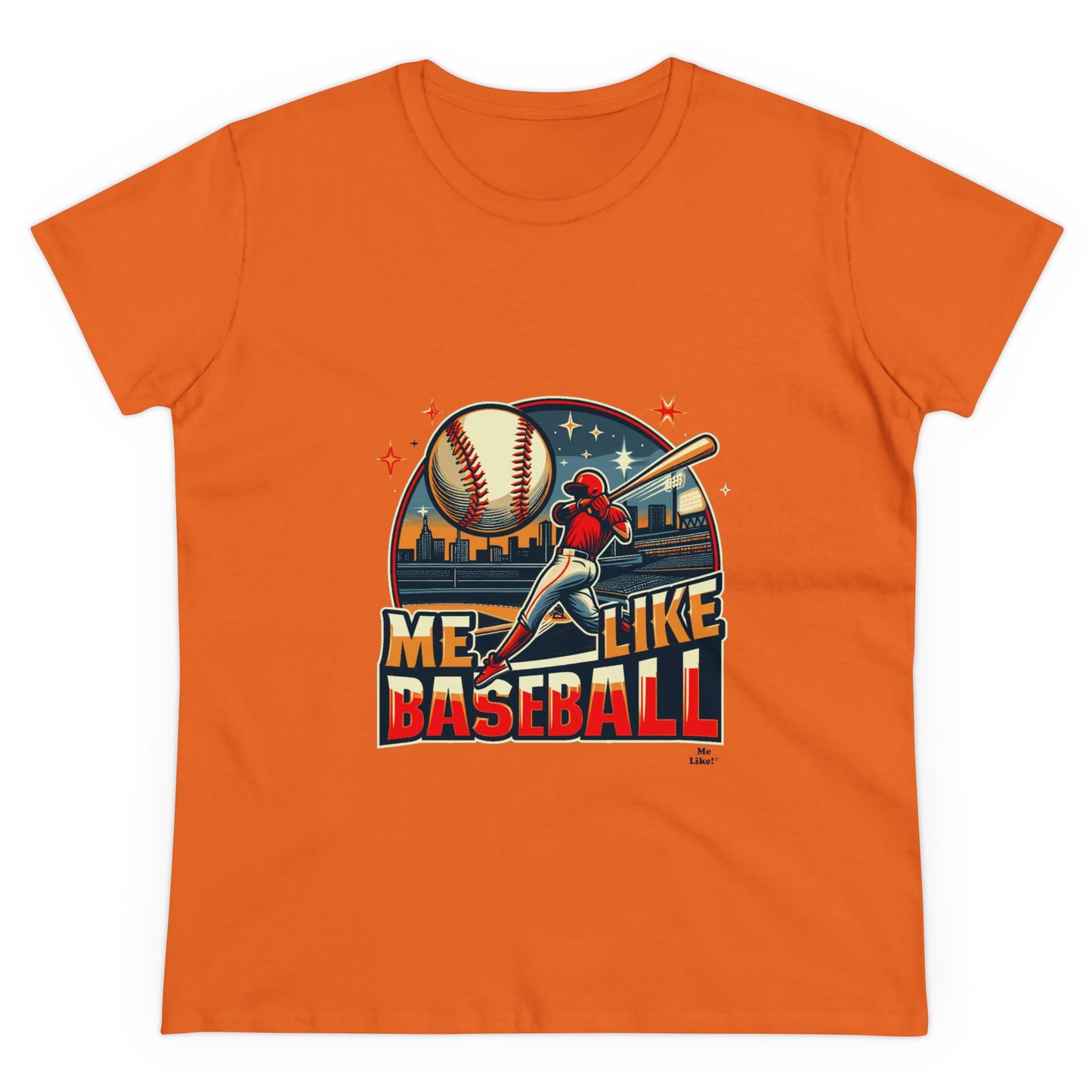 Me Like Baseball! - Women's Heavy Cotton Tee - (Baseball #1)