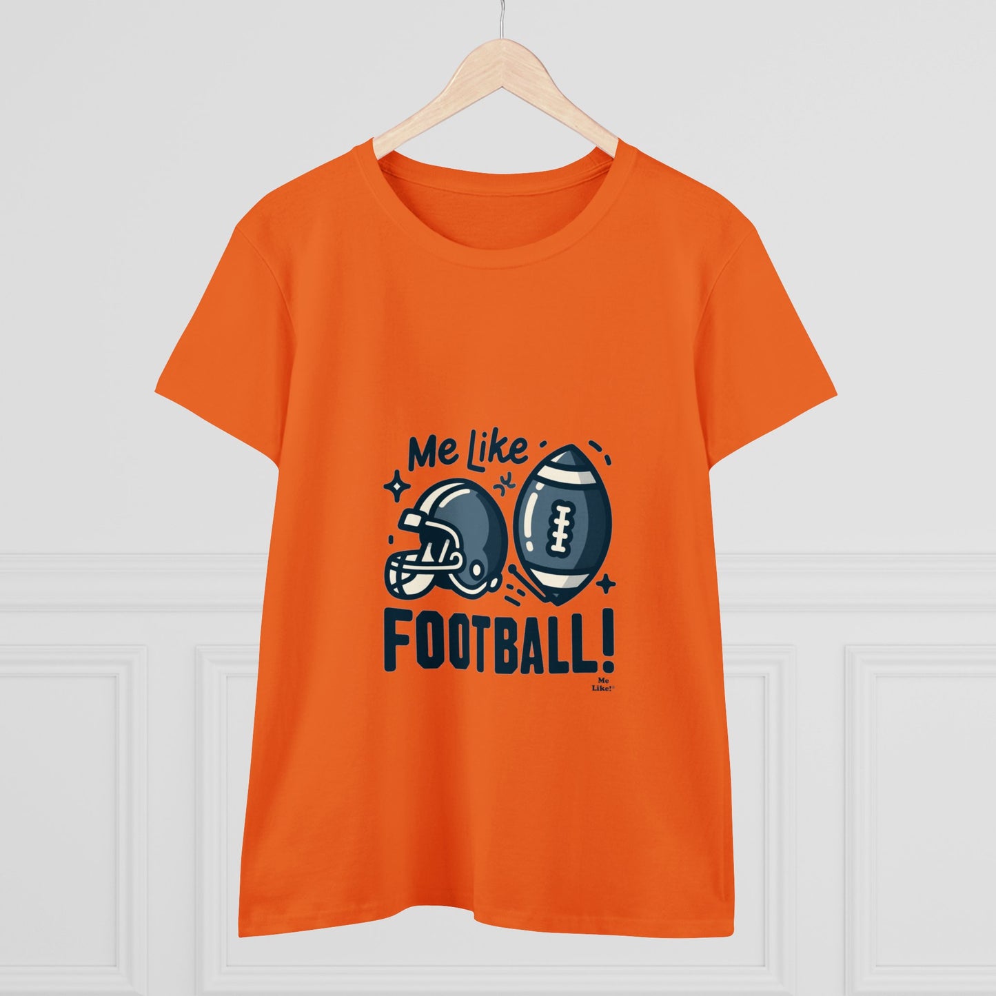 Me Like Football! - Women's Heavy Cotton Tee - (Football #3)