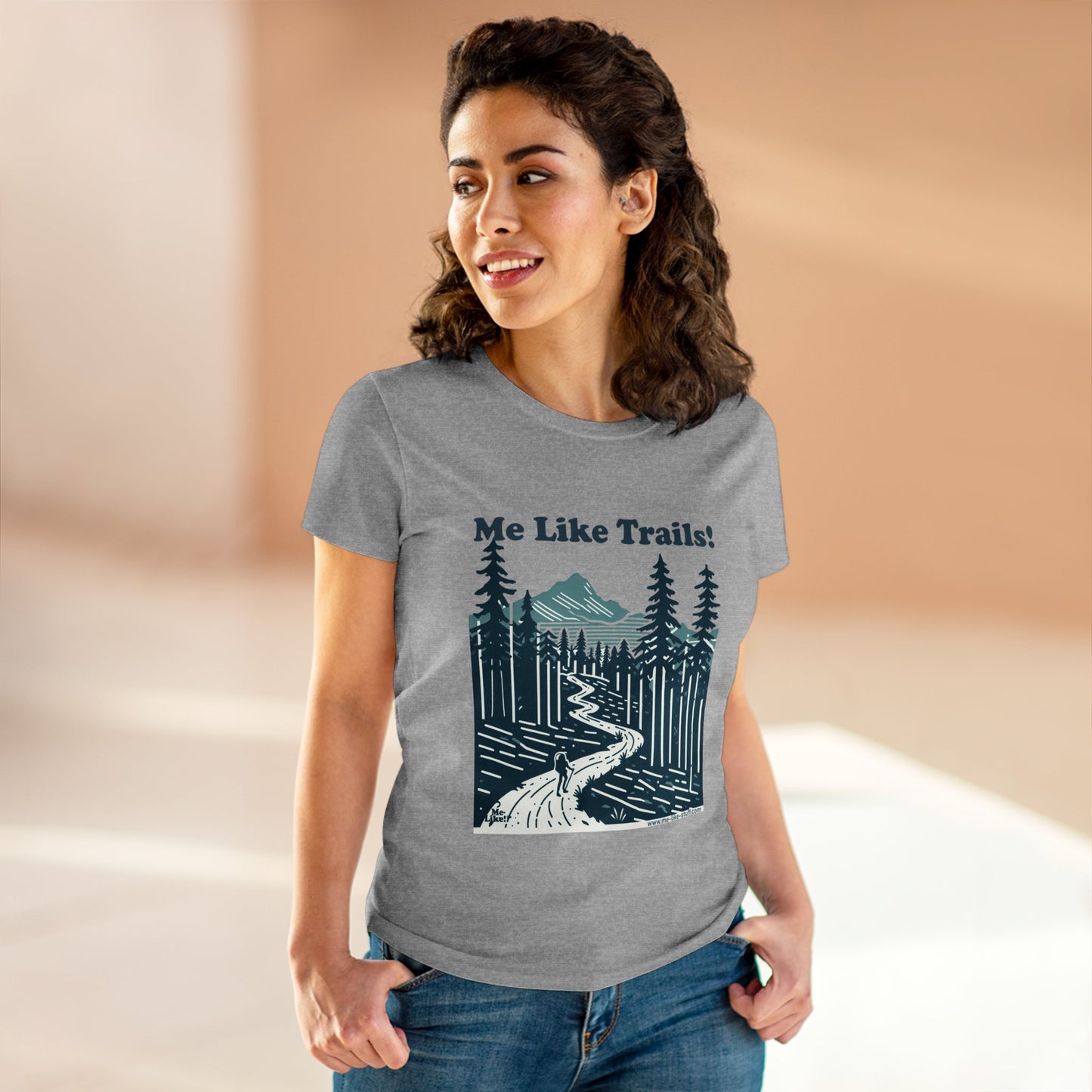 Women's Heavy Cotton Tee - Me Like Trails! (#2)