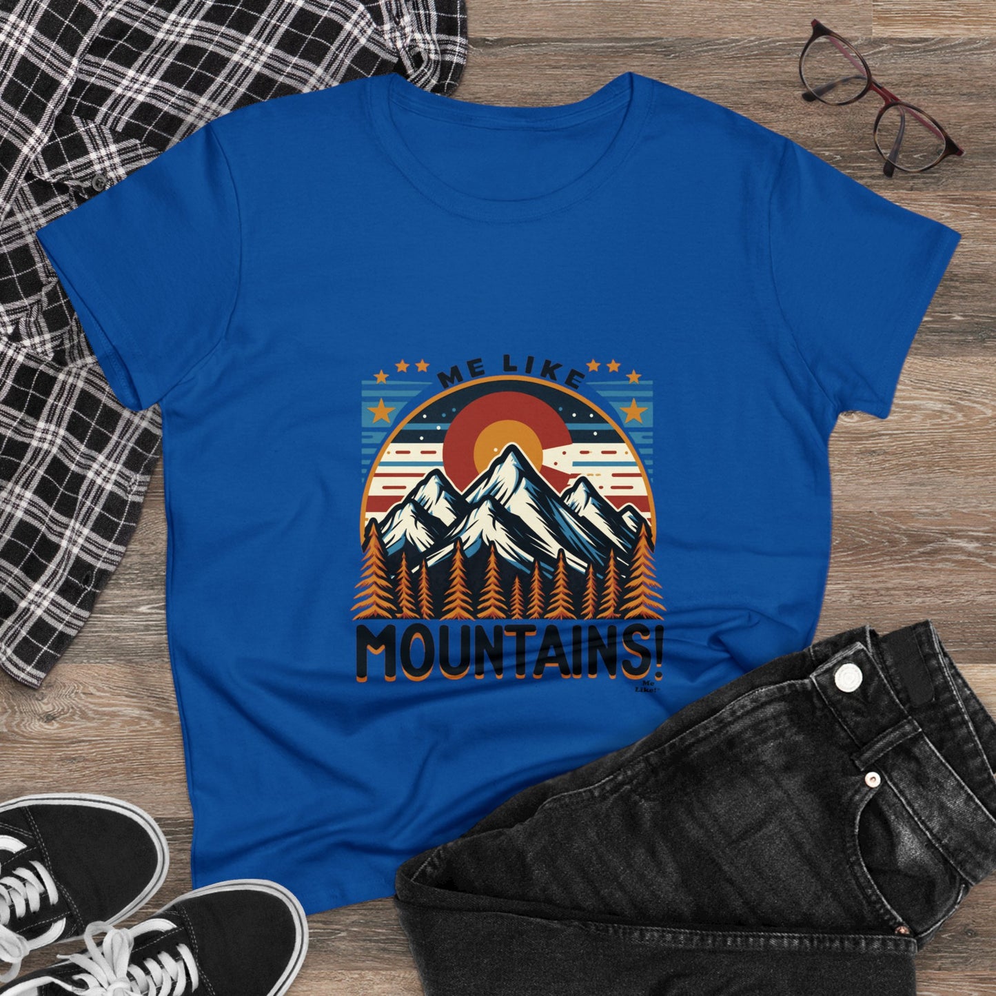 Me Like Mountains! - Women's Heavy Cotton Tee - (Mountains #5)