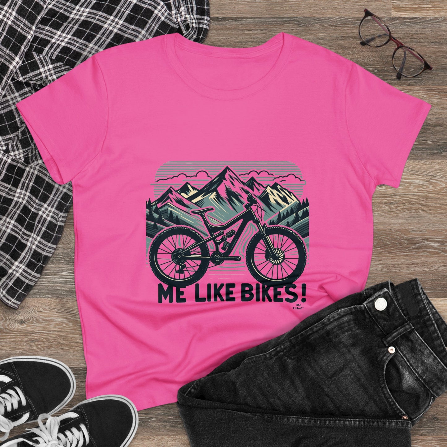 Me Like Bikes! - Women's Heavy Cotton Tee - (Mountain Bike #5)