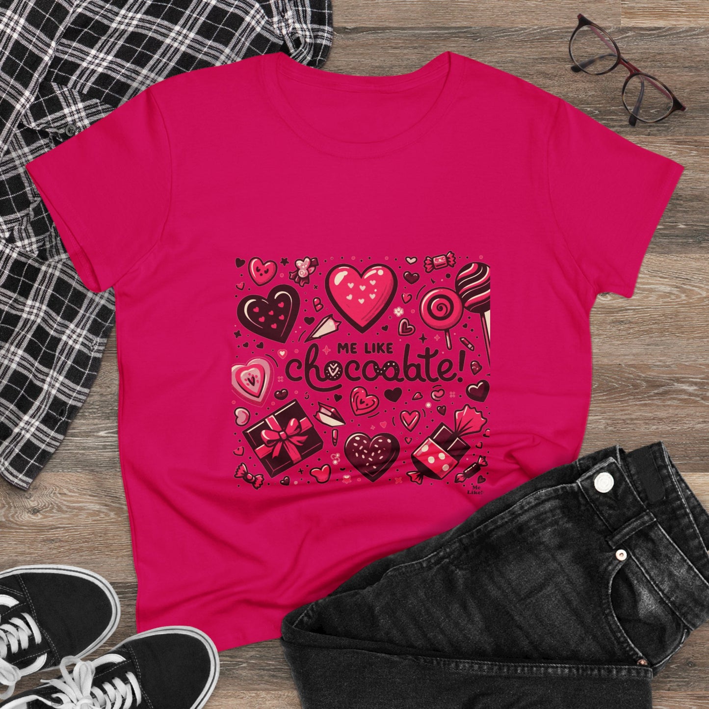 Me Like Chocolate! - Women's Heavy Cotton Tee - (Chocolate #1)