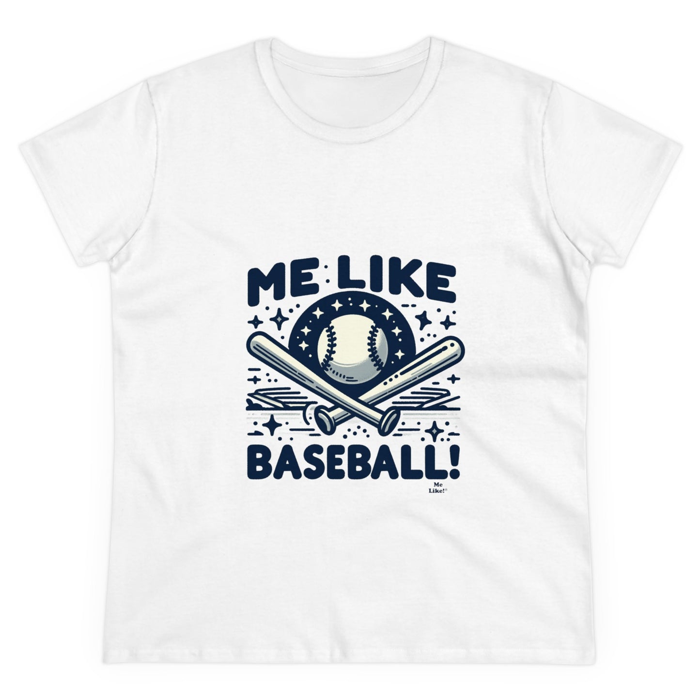 Me Like Baseball! - Women's Heavy Cotton Tee - (Baseball #2)