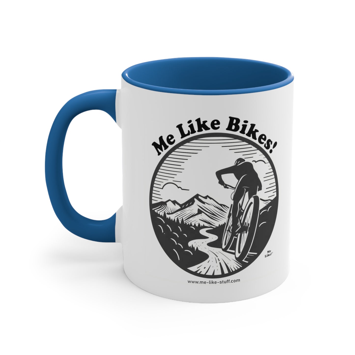 Accent Coffee Mug, 11oz - Me Like Bikes! (MB #1)