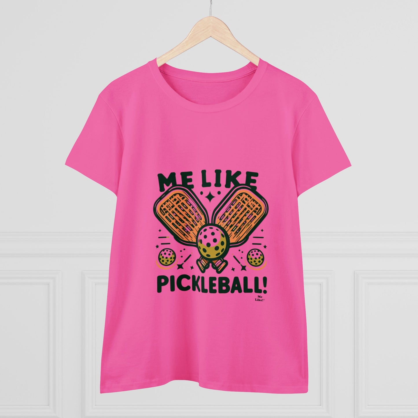 Me Like Pickleball! - Women's Heavy Cotton Tee - (Pickleball #1)