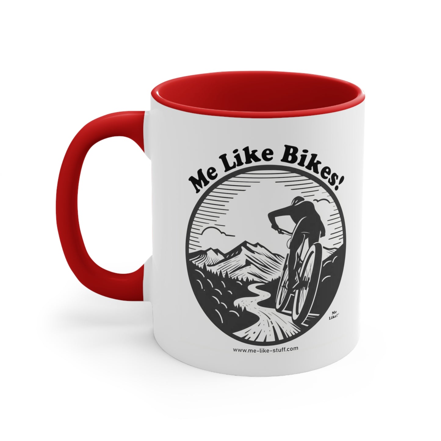 Accent Coffee Mug, 11oz - Me Like Bikes! (MB #1)