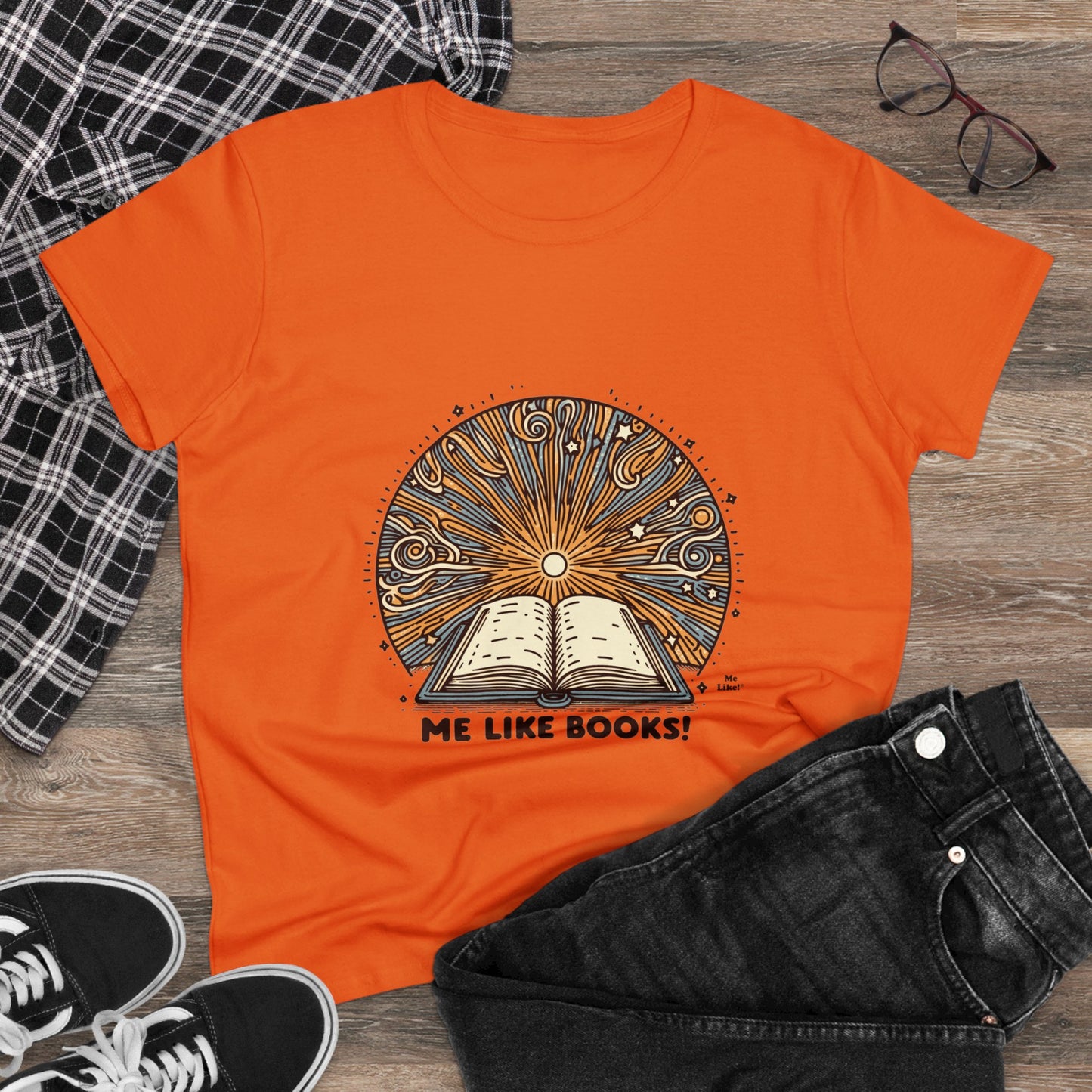 Me Like Books! - Women's Heavy Cotton Tee - (Books #2)