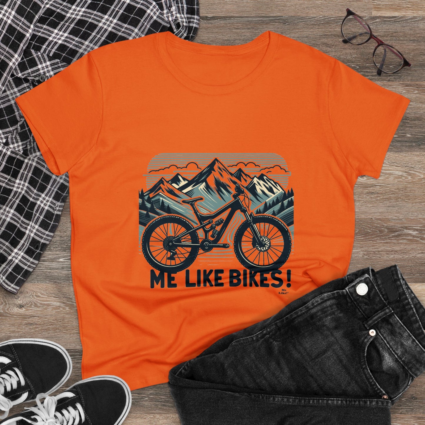 Me Like Bikes! - Women's Heavy Cotton Tee - (Mountain Bike #5)