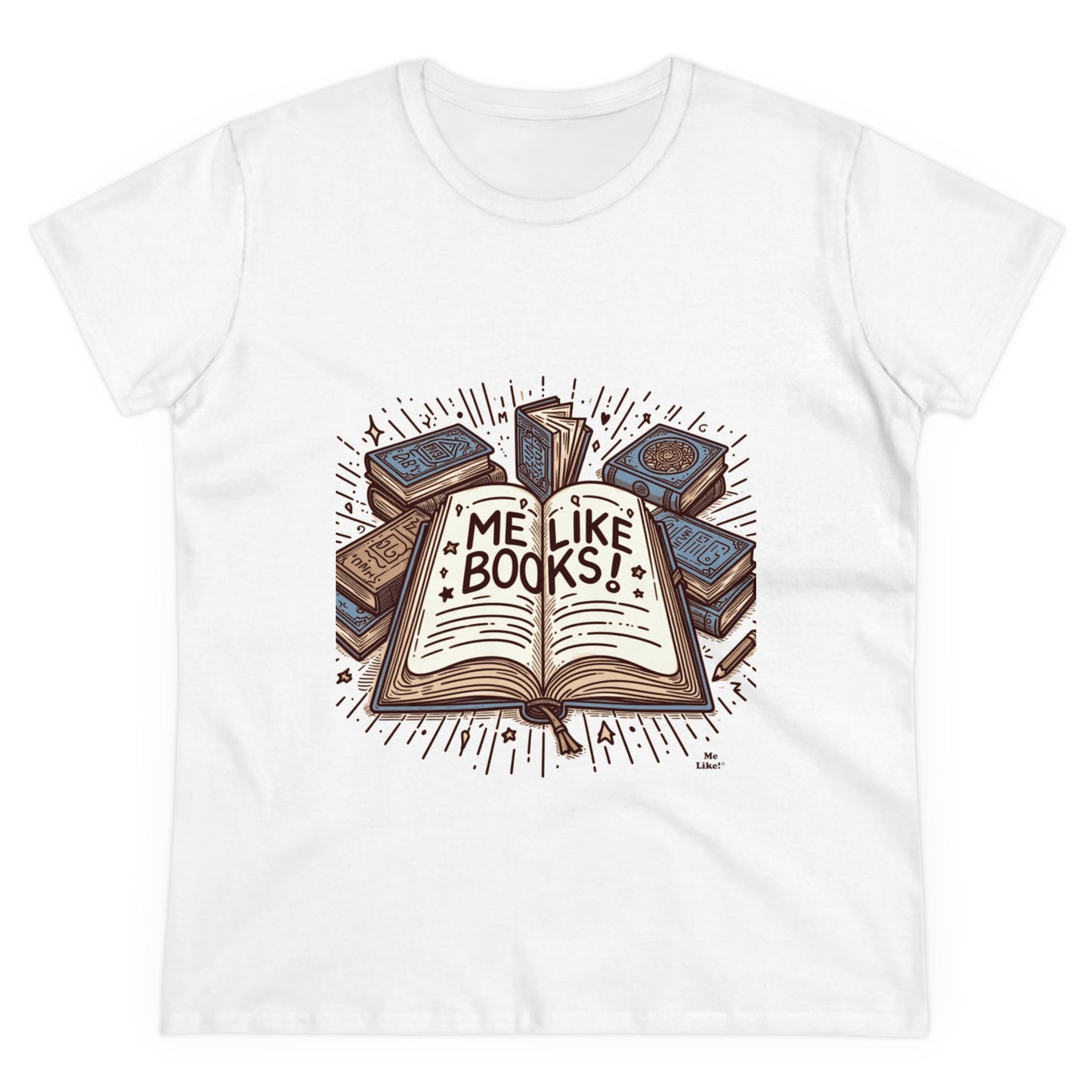 Me Like Books! - Women's Heavy Cotton Tee - (Books #1)