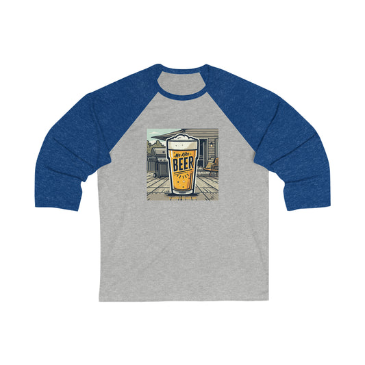 Unisex 3\4 Sleeve Baseball Tee - Me Like Beer! (#3)